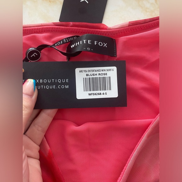NWT White Fox Blush Rose Mesh Mini Skirt SET - Picture 7 of 12